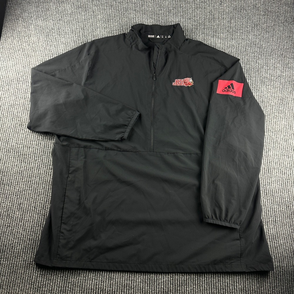 Adidas Jacksonville State Gamecocks Mens 2XL Black Quarter Zip Windbreaker